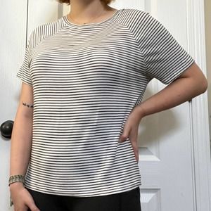 american eagle soft & sexy black and white striped t-shirt